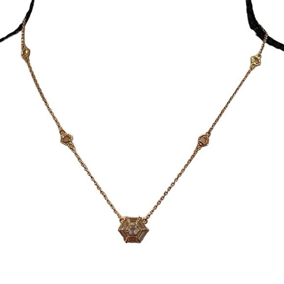 Judith Ripka Gold Clad Sterling Silver CZ Necklace 18” / 20” - Picture 3 of 13